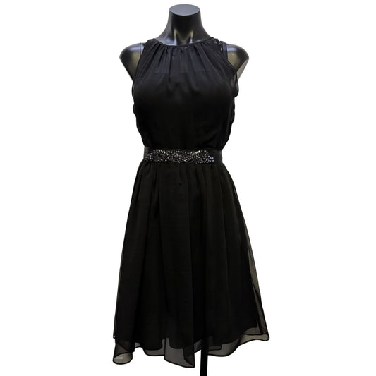 Adrianna Papell Black Sleeveless Chiffon Dress Size 6