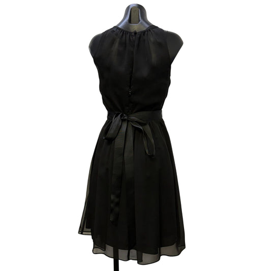 Adrianna Papell Black Sleeveless Chiffon Dress Size 6