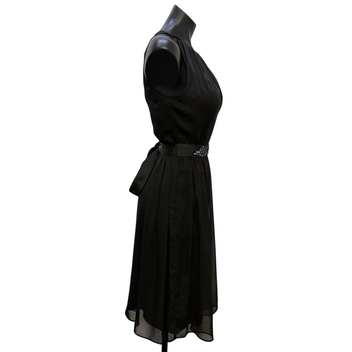 Adrianna Papell Black Sleeveless Chiffon Dress Size 6