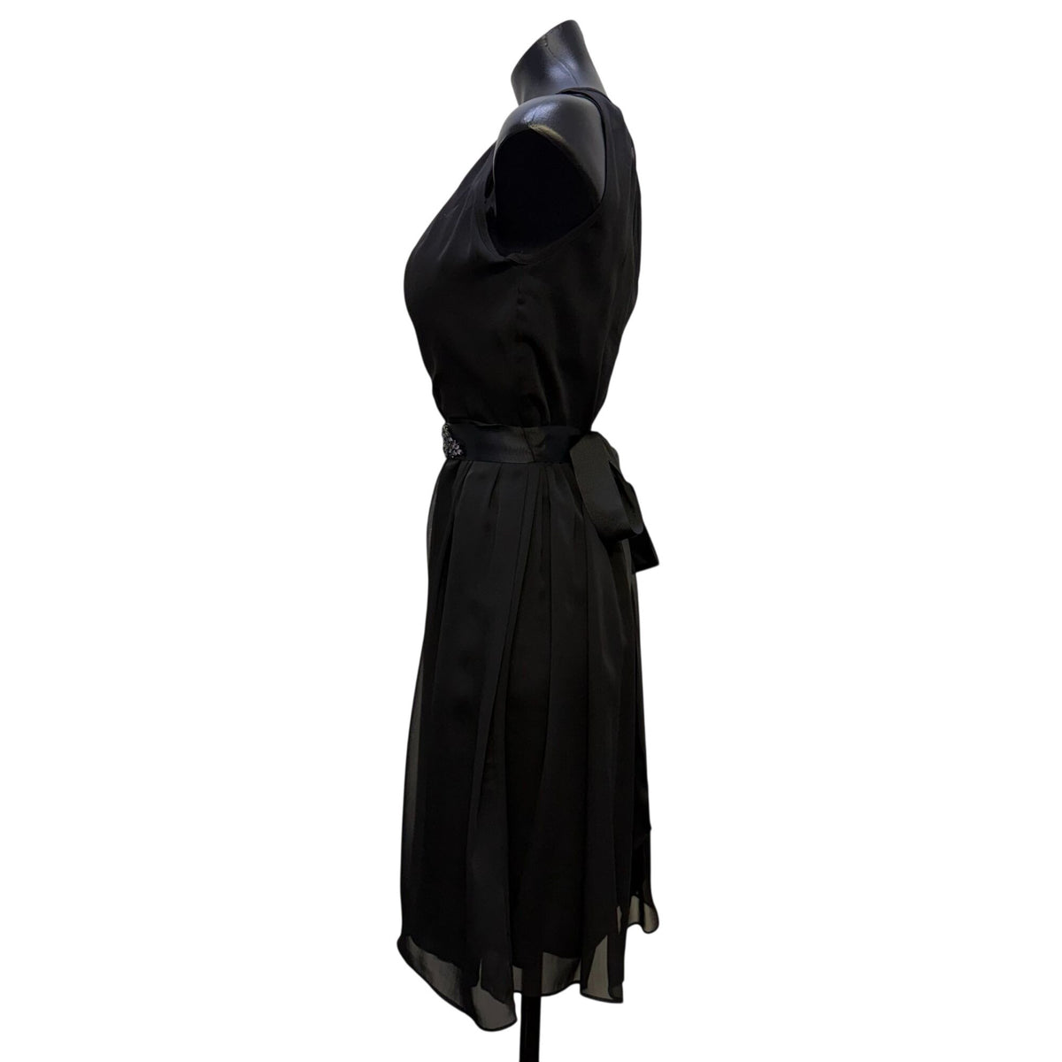 Adrianna Papell Black Sleeveless Chiffon Dress Size 6