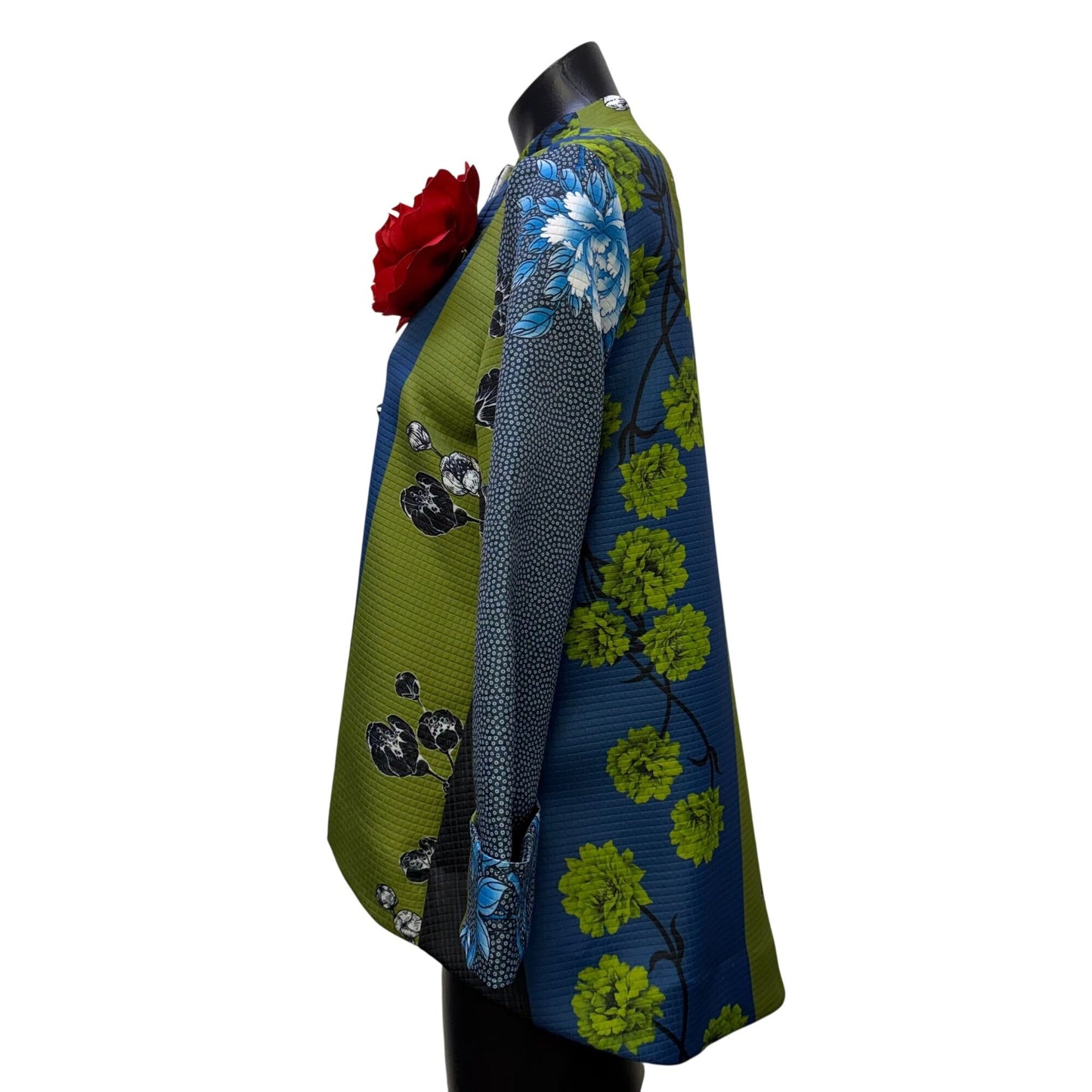 IC Collection Multicolor Kimono Jacket With Floral Brooch S