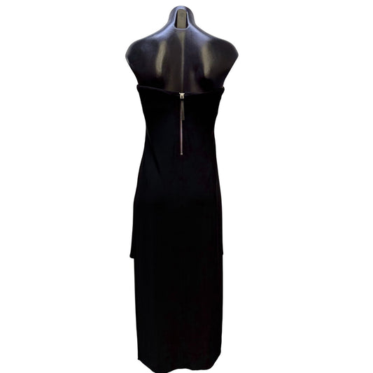 Helmut Lang Black Strapless Maxi Dress Size 10