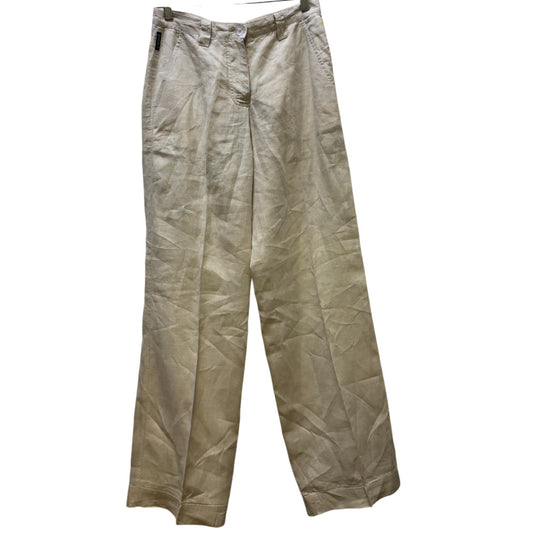 Armani Jeans Womens Beige Linen Wide-Leg Pants S
