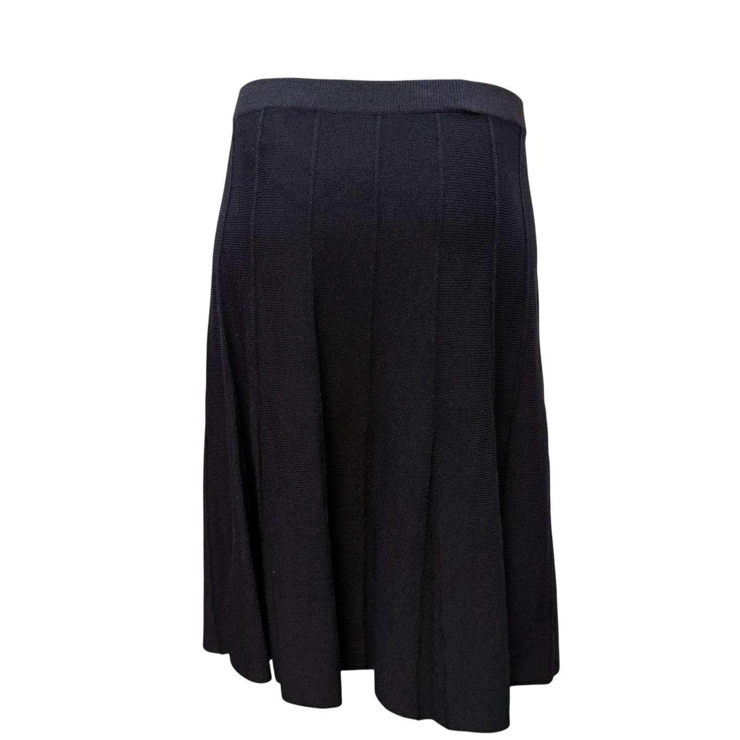 St John Basics Black Two-Piece Knit Skirt & Zip Jacket Set Size 6/4