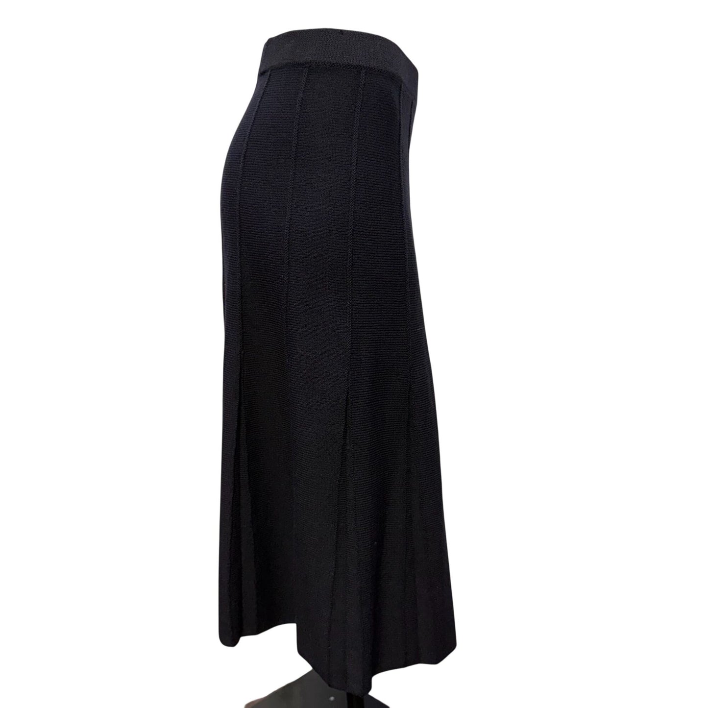 St John Basics Black Two-Piece Knit Skirt & Zip Jacket Set Size 6/4