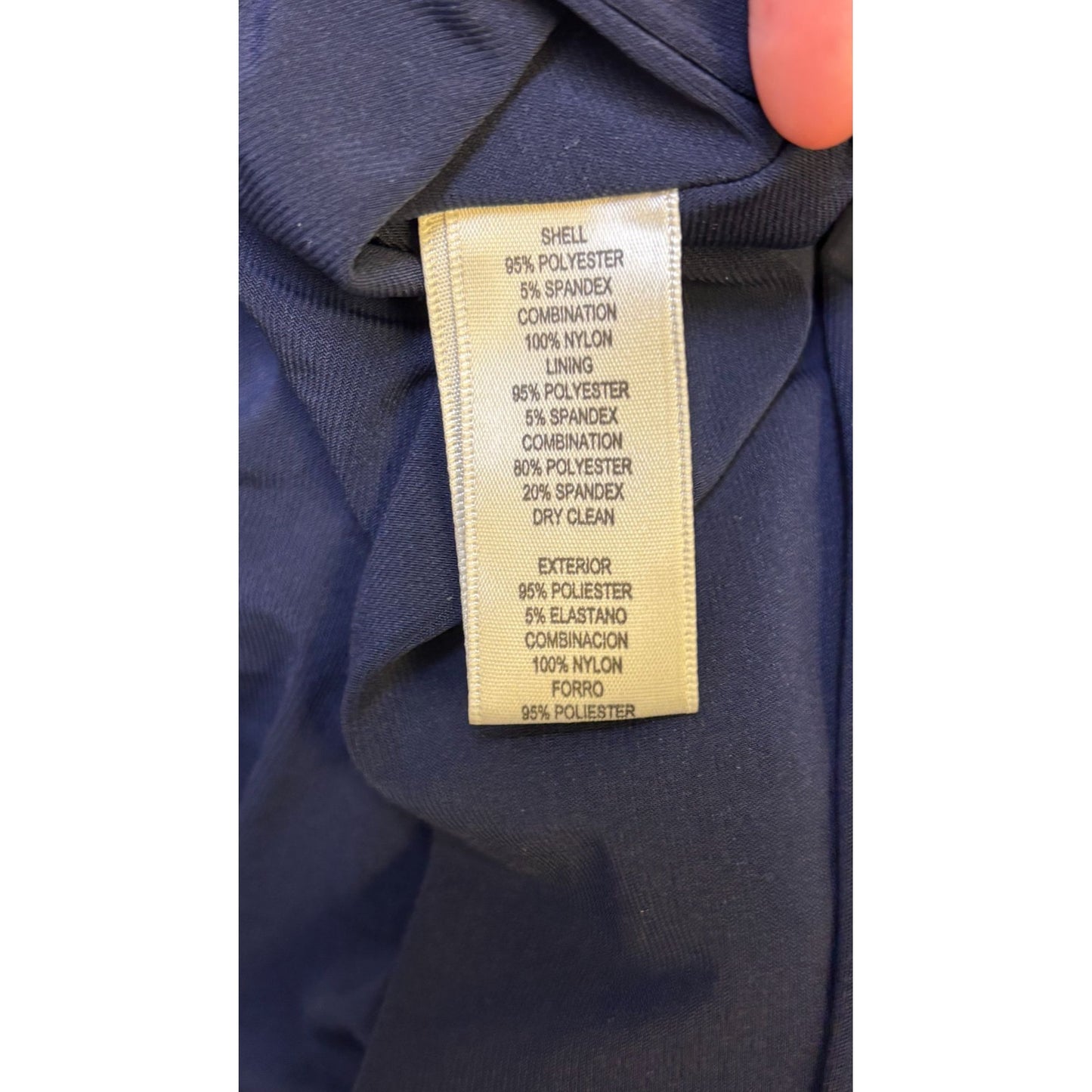 Eliza J Navy Long Formal Gown With Sequined Sleeves & Surplice Neckline Size 6