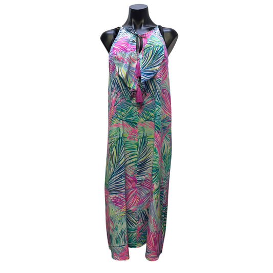 Lilly Pulitzer Sleeveless Turquoise Pink Tropical Print Dress S