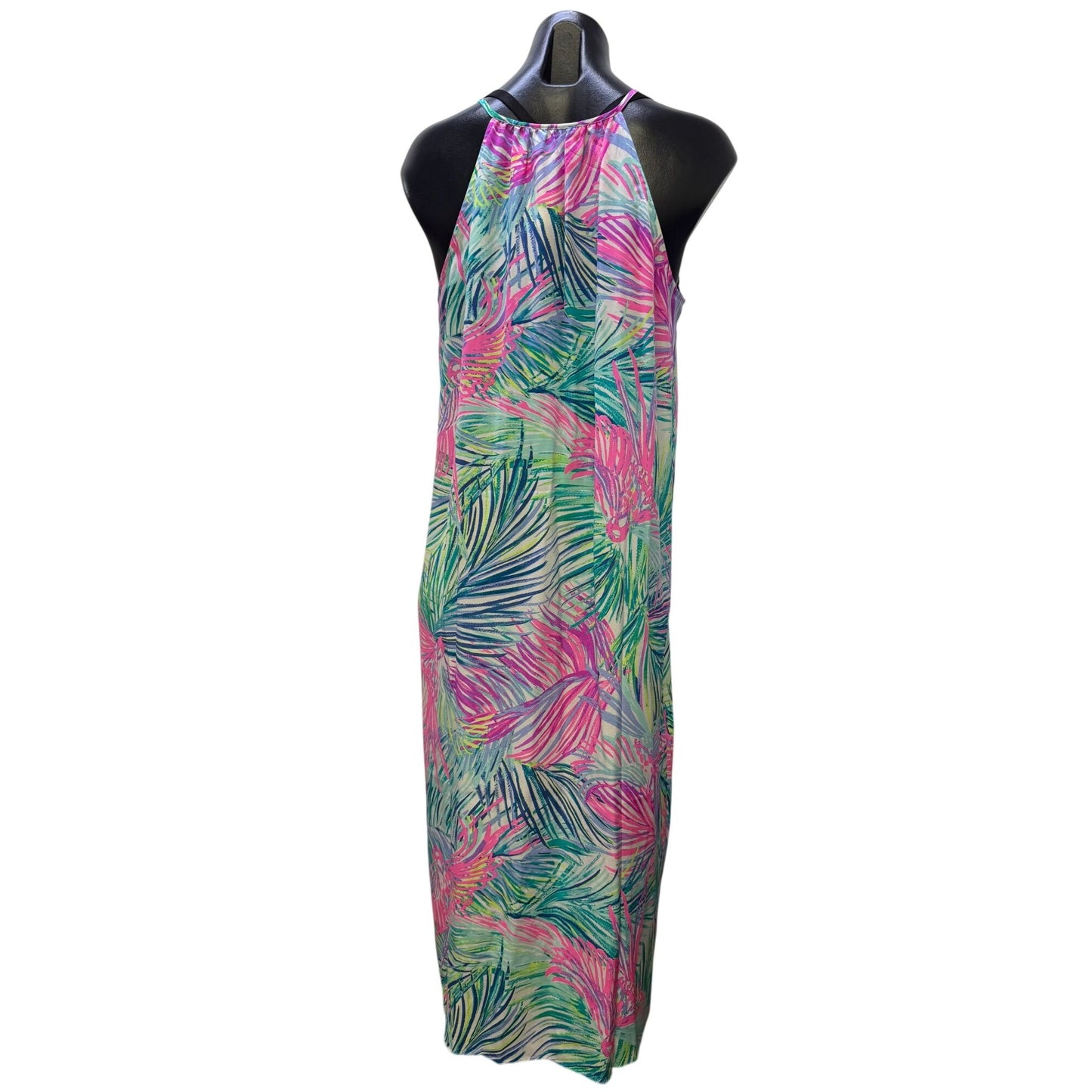 Lilly Pulitzer Sleeveless Turquoise Pink Tropical Print Dress S