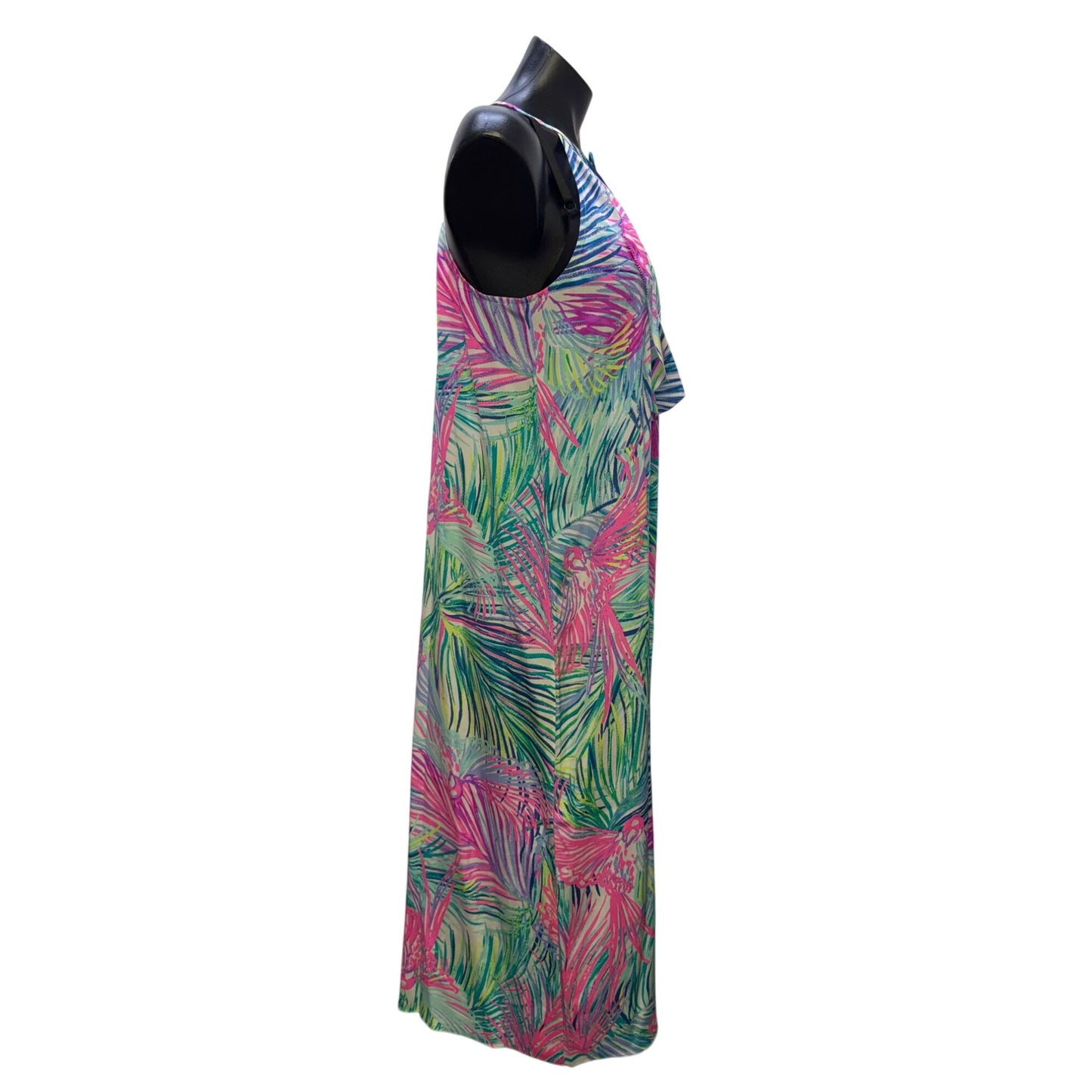 Lilly Pulitzer Sleeveless Turquoise Pink Tropical Print Dress S