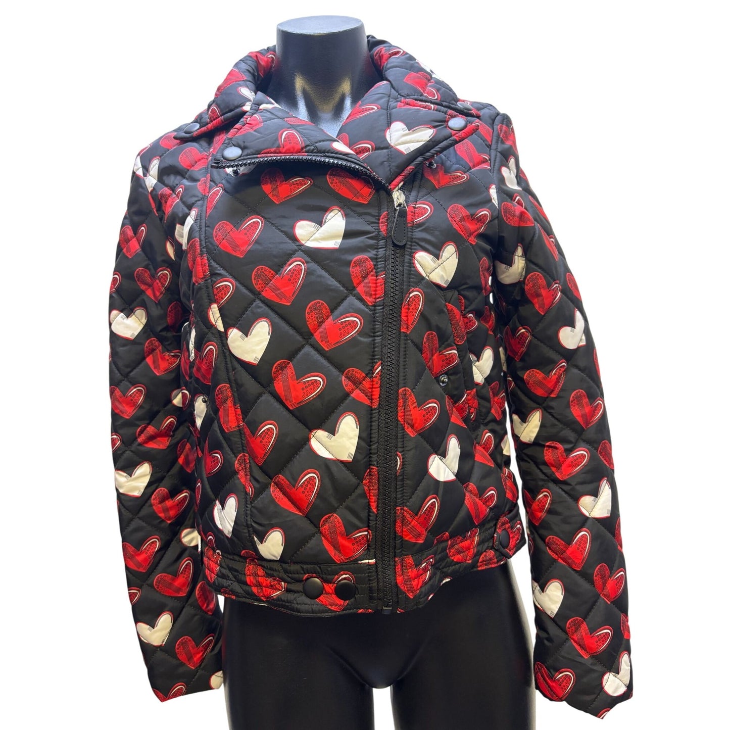 Blugirl Folies Quilted Heart Print Jacket Black & Red