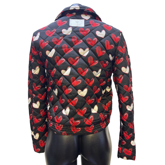 Blugirl Folies Quilted Heart Print Jacket Black & Red