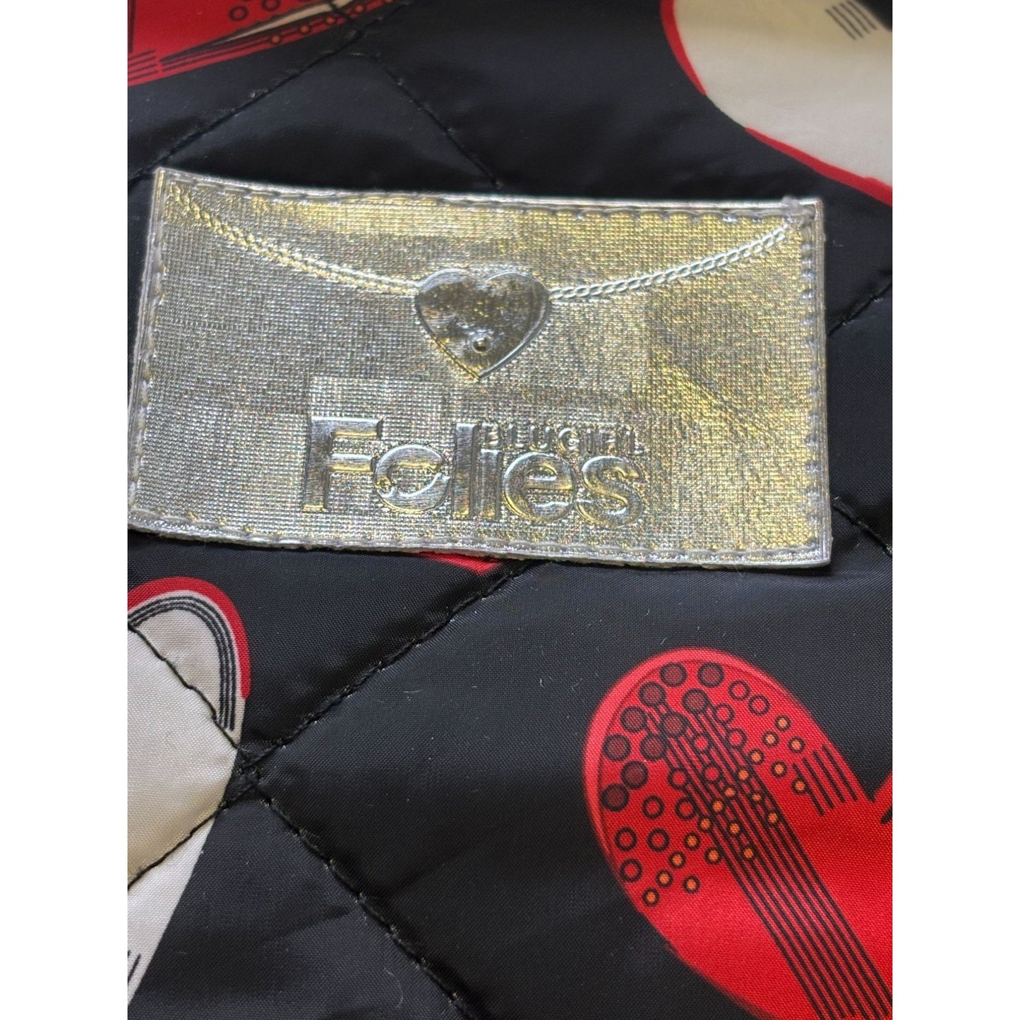 Blugirl Folies Quilted Heart Print Jacket Black & Red