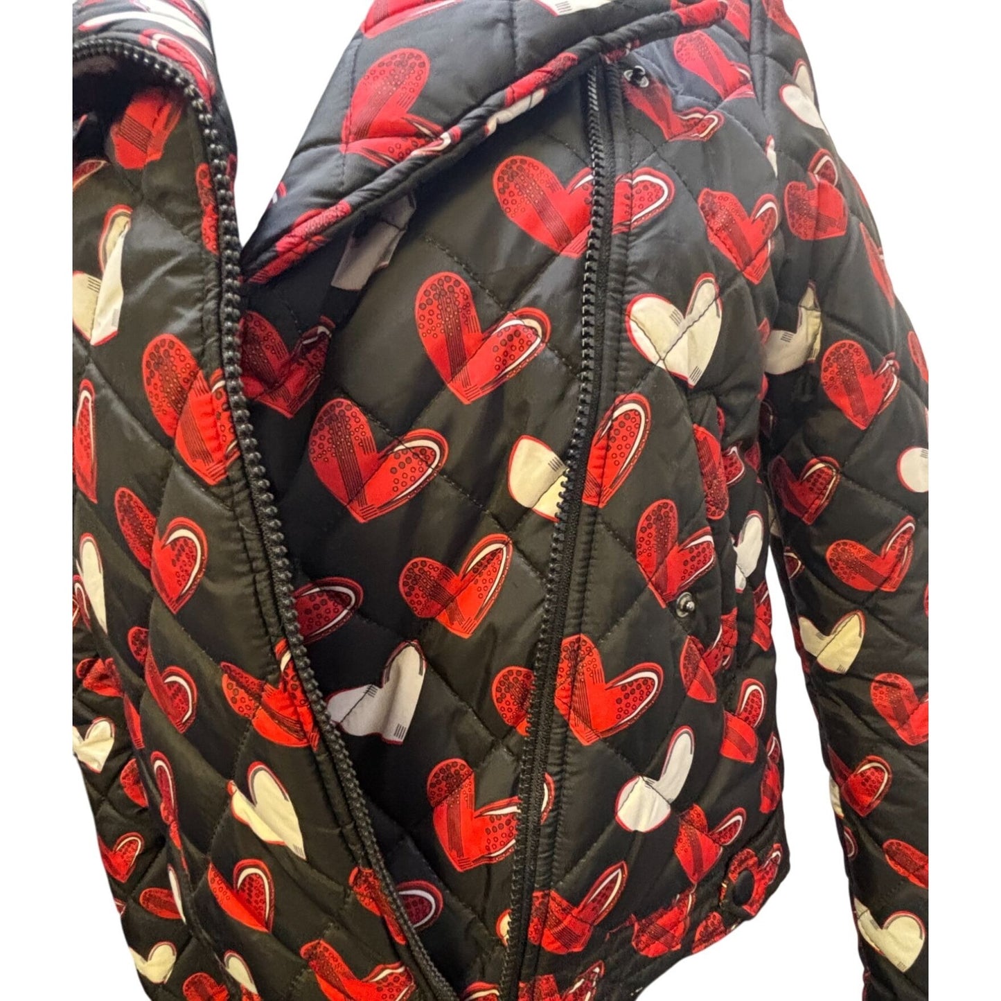 Blugirl Folies Quilted Heart Print Jacket Black & Red