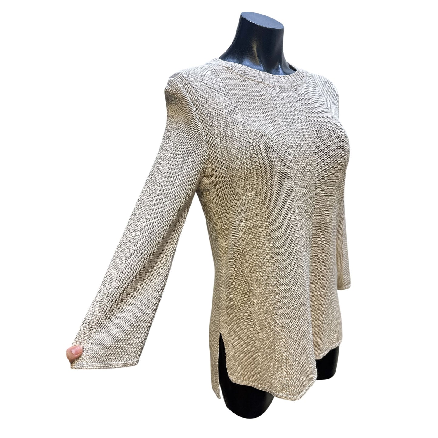 Boss Hugo Boss Cream Textured Knit Sweater Size M