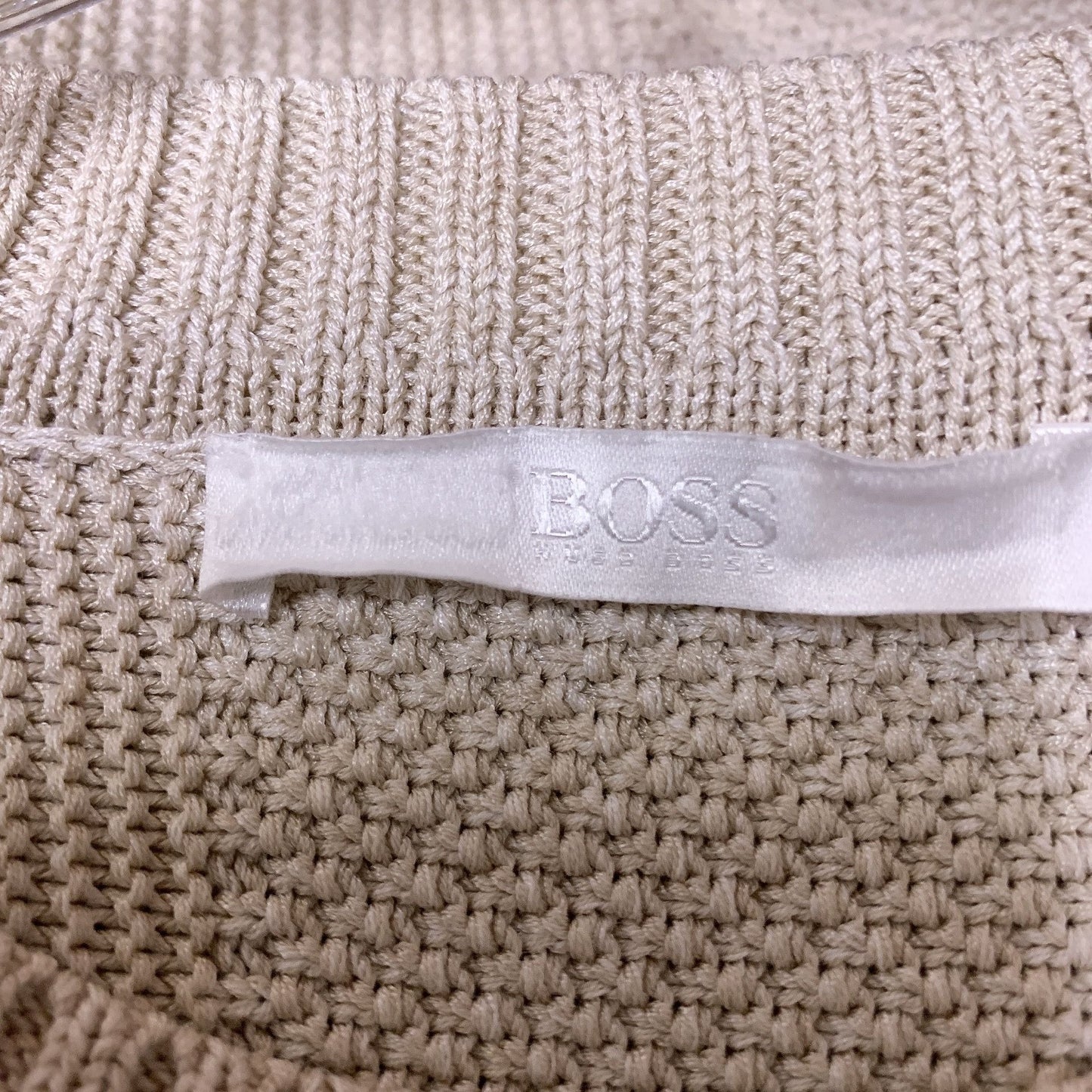 Boss Hugo Boss Cream Textured Knit Sweater Size M