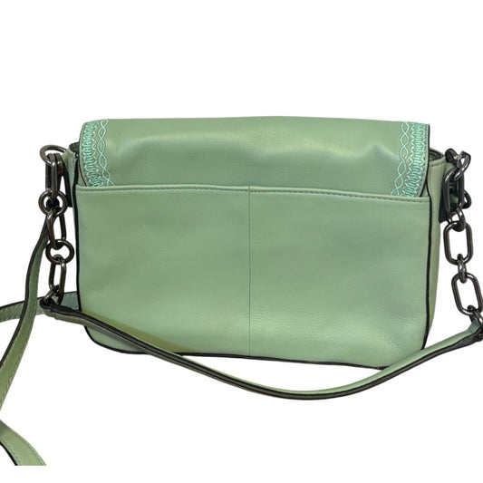 Lodis Embossed Mint Green Leather Crossbody Bag