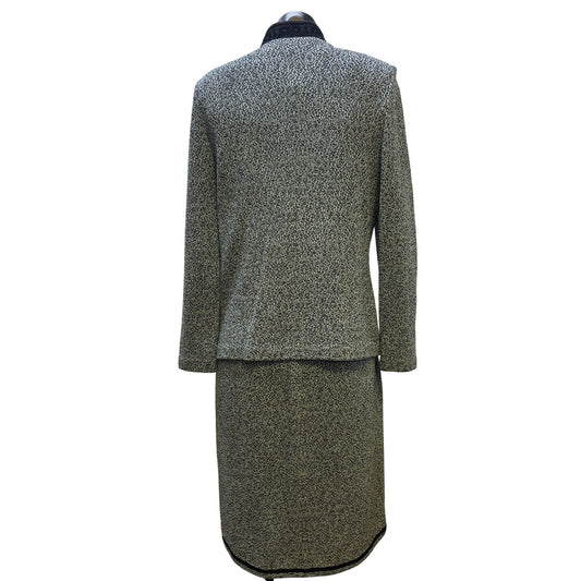 St. John Collection Black & Aqua Two-Piece Set Dress & Jacket Size 10/8