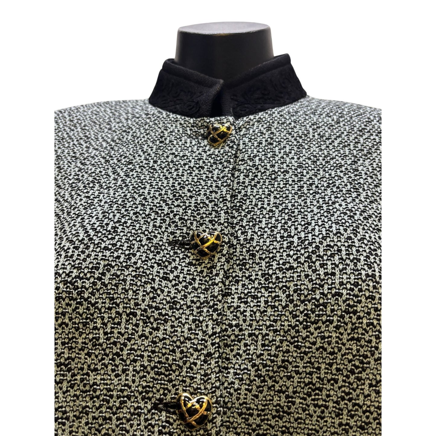 St. John Collection Black & Aqua Two-Piece Set Dress & Jacket Size 10/8