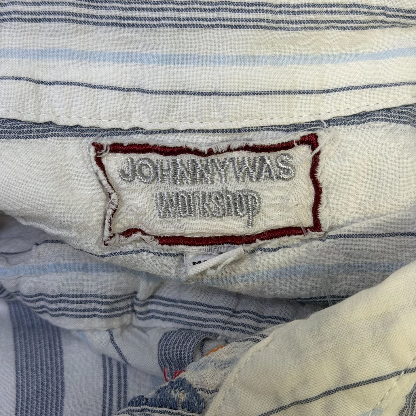 Johnny Was Workshop Embroidered Striped Button-Up Blouse XL