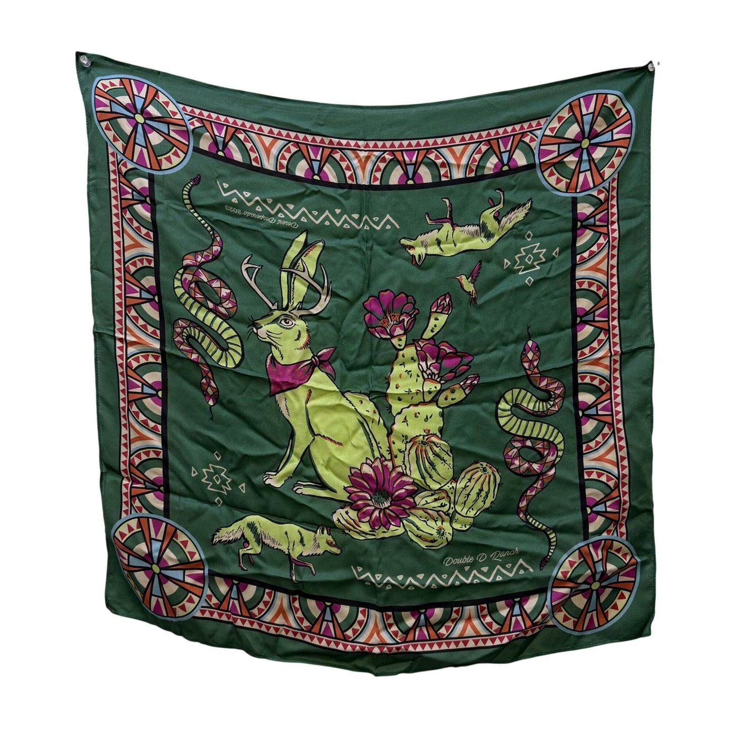 Double D Ranch Desert Desperado Green Bandana Scarf