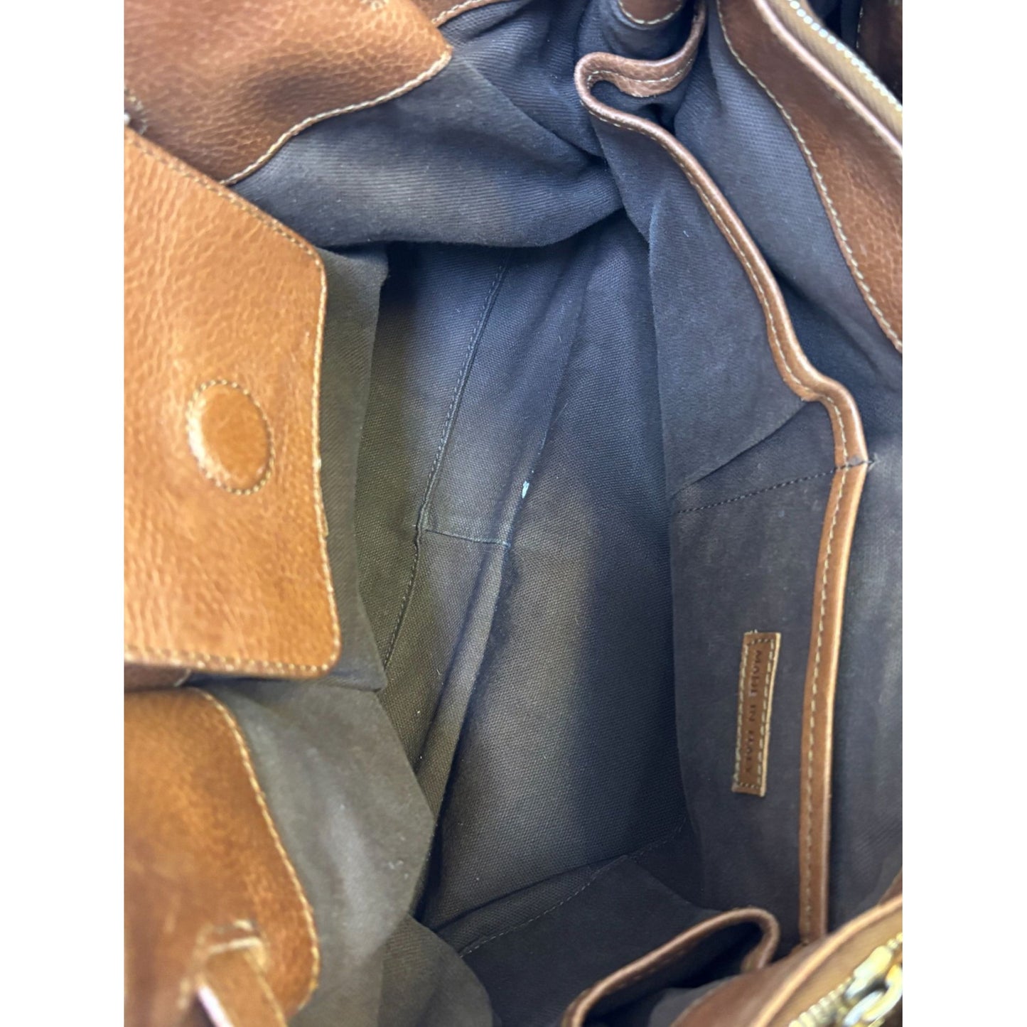 Burberry Brown Leather & Check Canvas Shoulder Bag