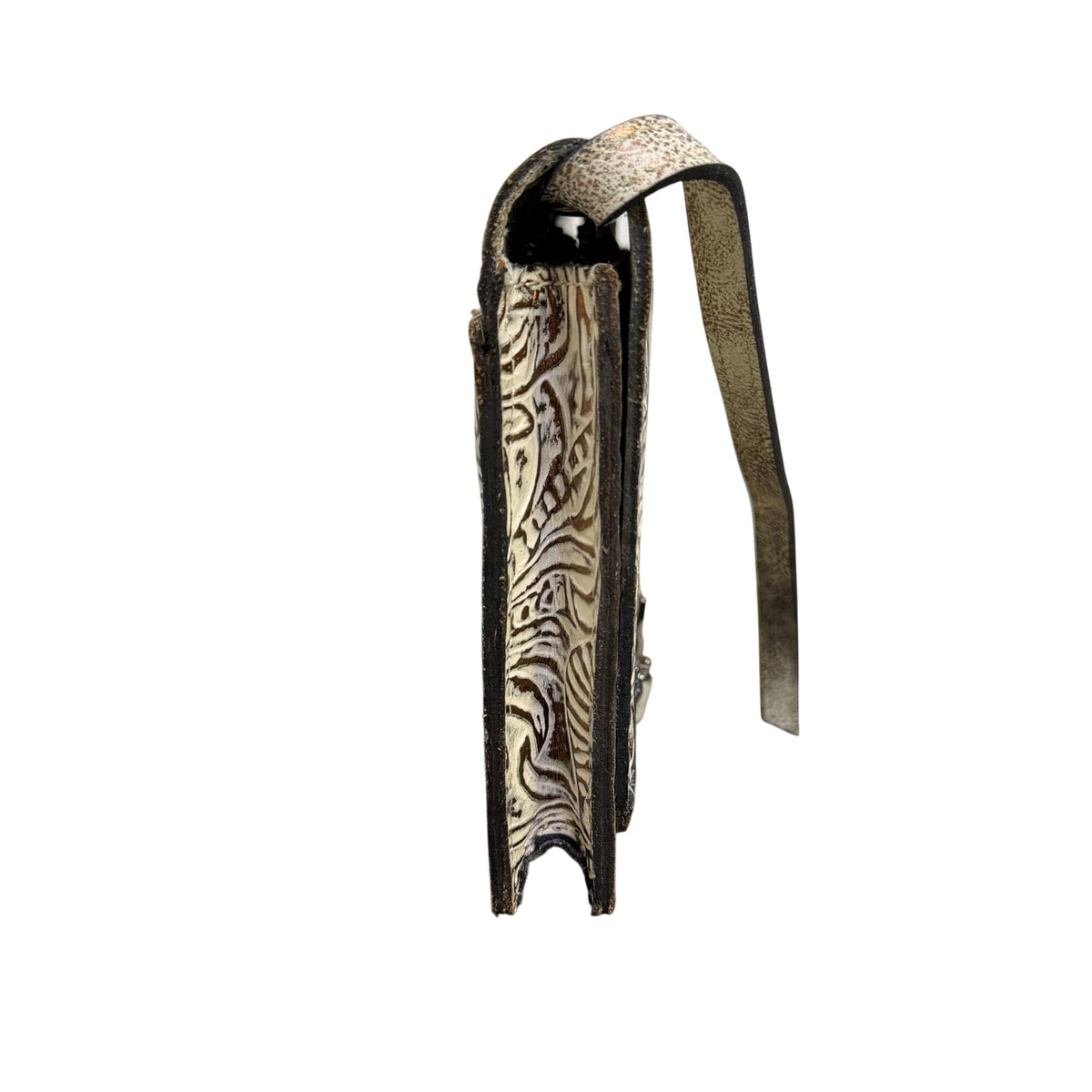 Patricia Nash Embossed Leather Crossbody Bag White Gold Floral