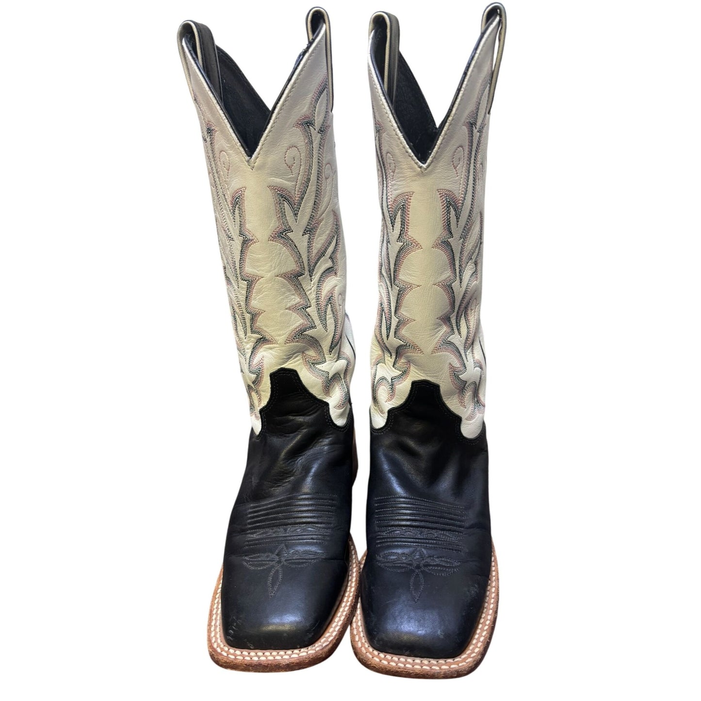 Justin Western Boots Black & White Size 7