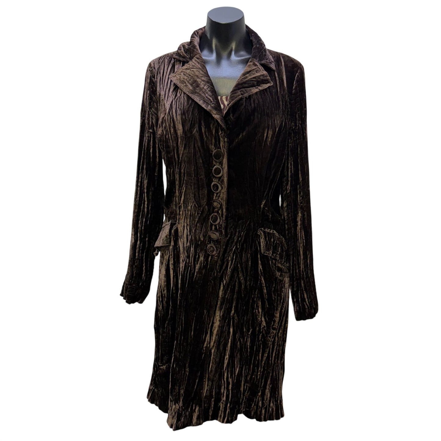 Alberto Makali Animal Print Blouse & Crushed Velvet Cardigan Brown L