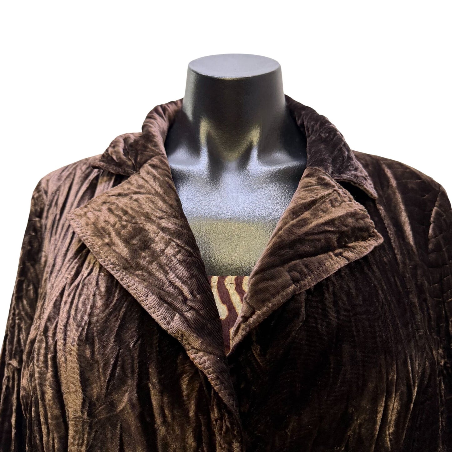Alberto Makali Animal Print Blouse & Crushed Velvet Cardigan Brown L