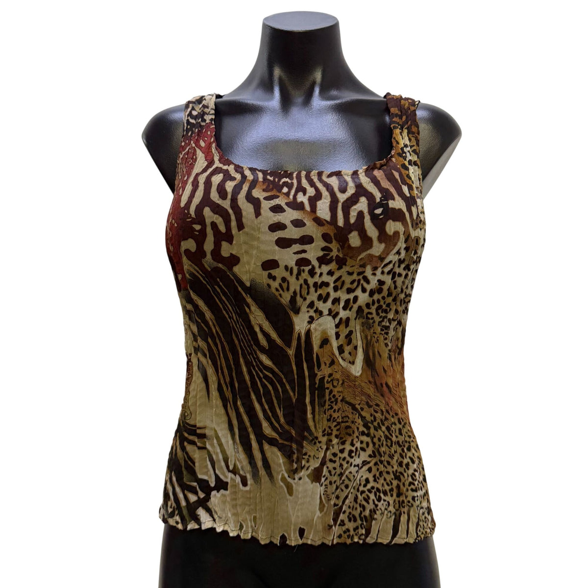 Alberto Makali Animal Print Blouse & Crushed Velvet Cardigan Brown L