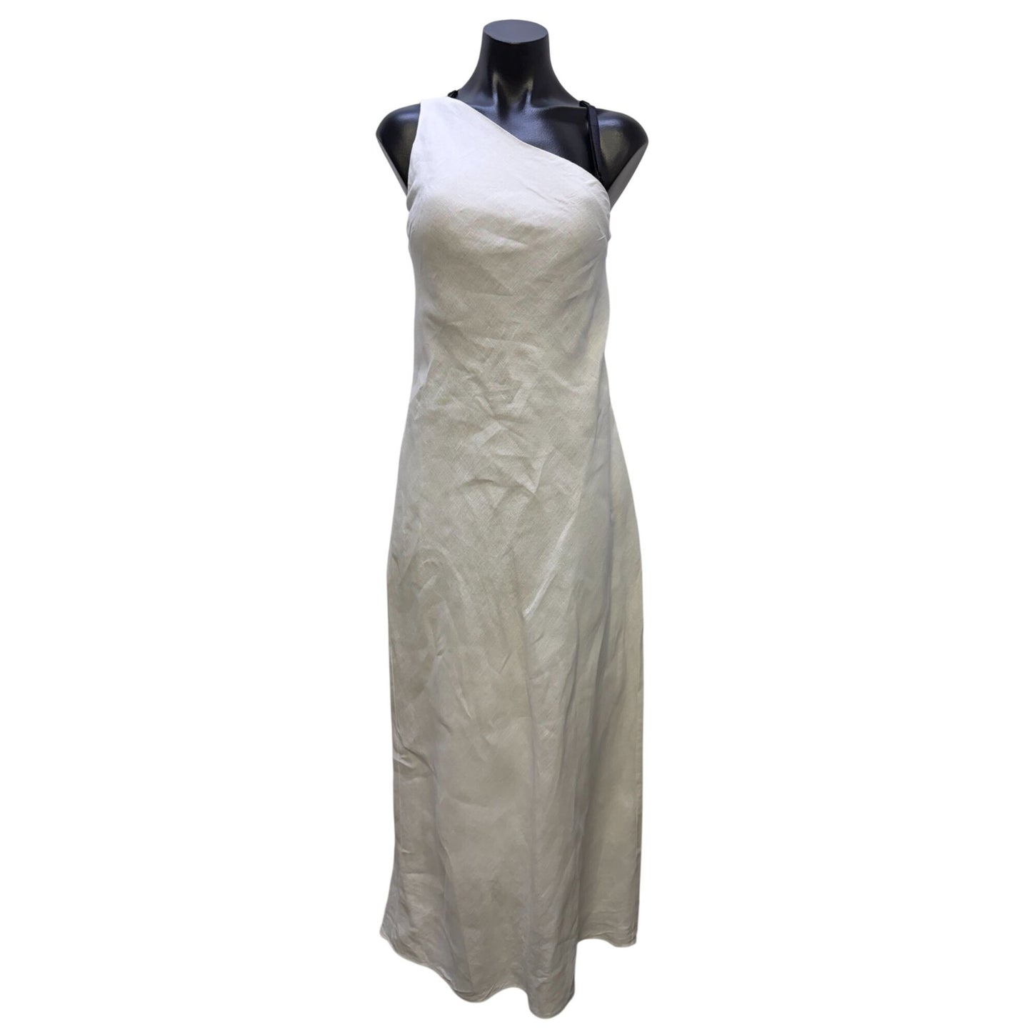 Zara White One-Shoulder Linen Dress Size S