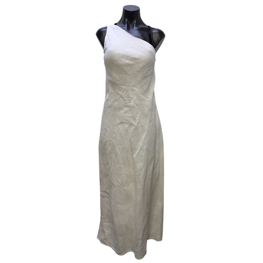 Zara White One-Shoulder Linen Dress Size S