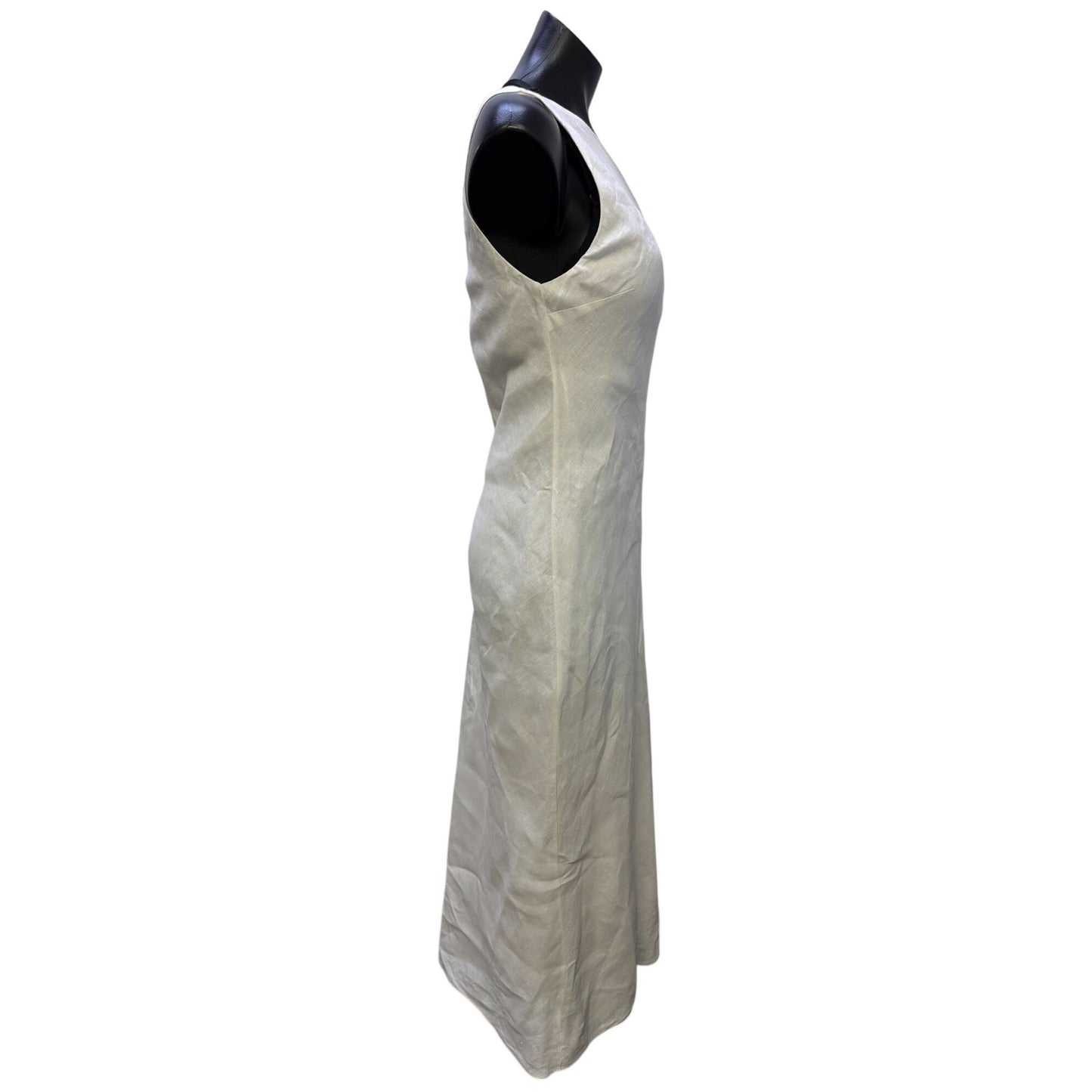 Zara White One-Shoulder Linen Dress Size S