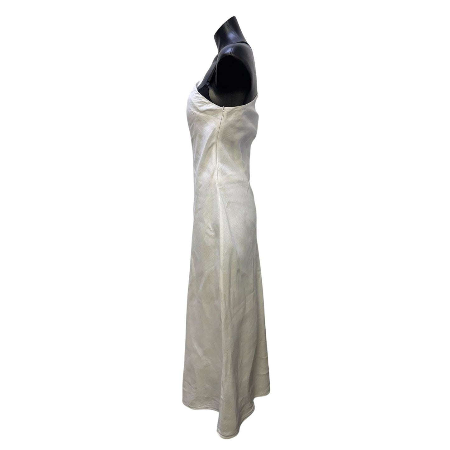 Zara White One-Shoulder Linen Dress Size S