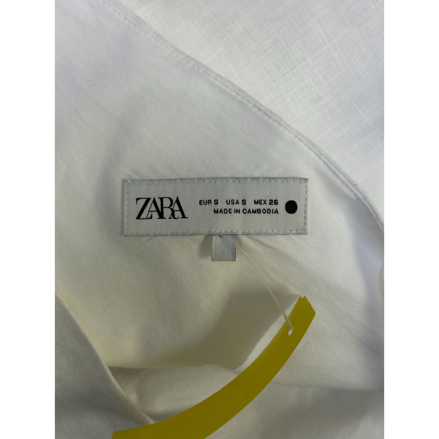 Zara White One-Shoulder Linen Dress Size S