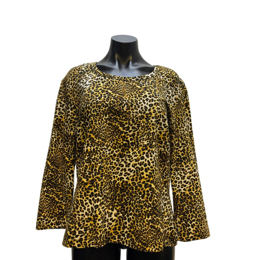 NWT St. John Blouse Leopard Print Top  XL