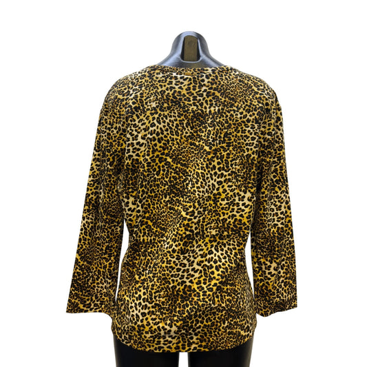 NWT St. John Blouse Leopard Print Top  XL