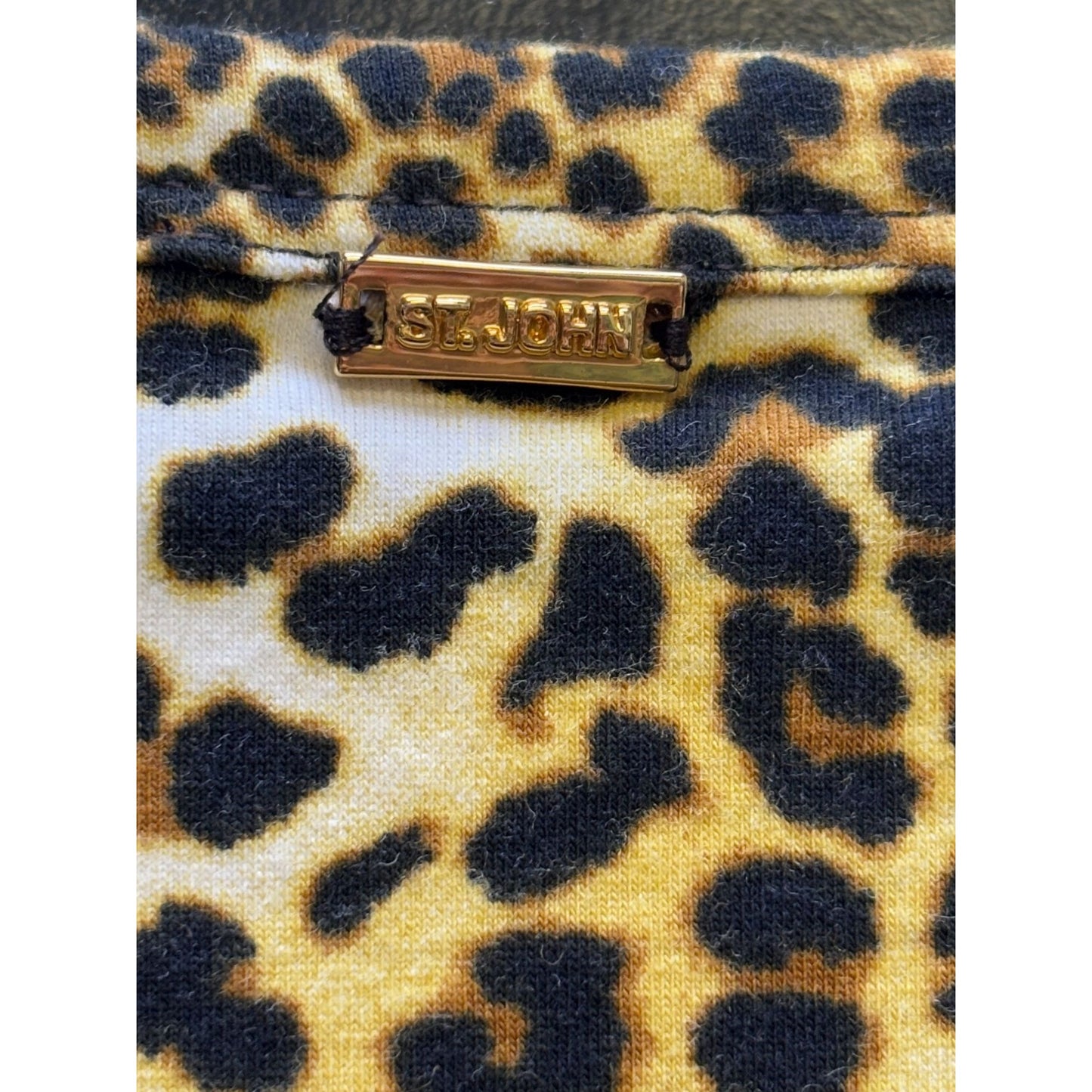 NWT St. John Blouse Leopard Print Top  XL