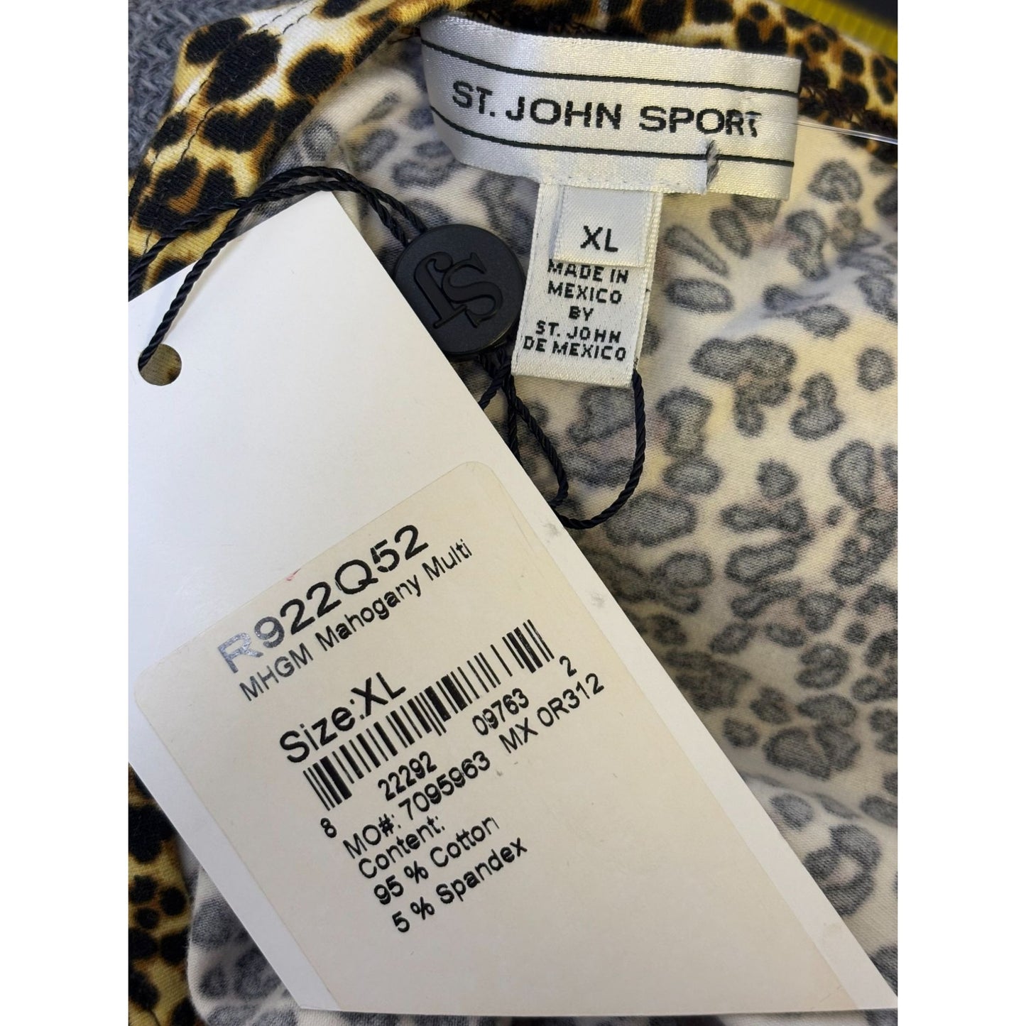NWT St. John Blouse Leopard Print Top  XL