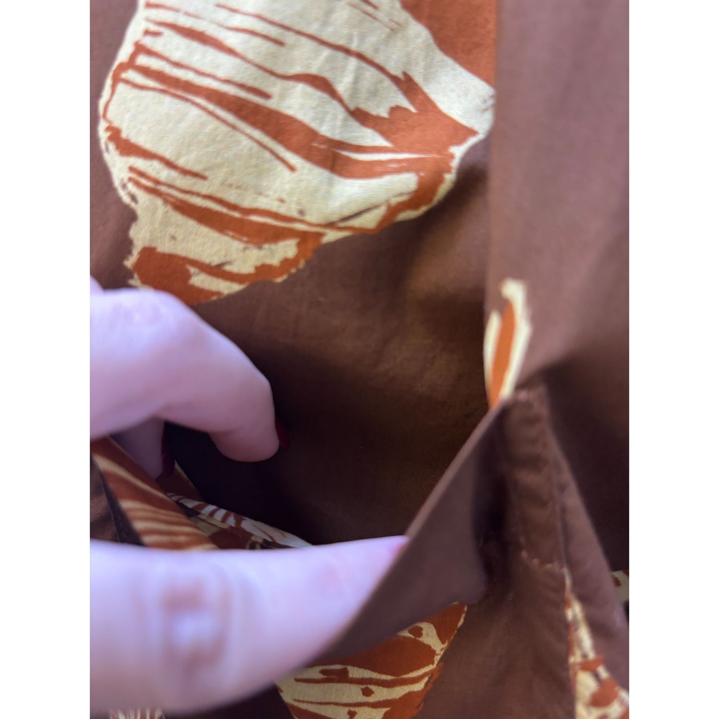 Johnna Ortiz Cotton Print Oversized Blouse Brown M