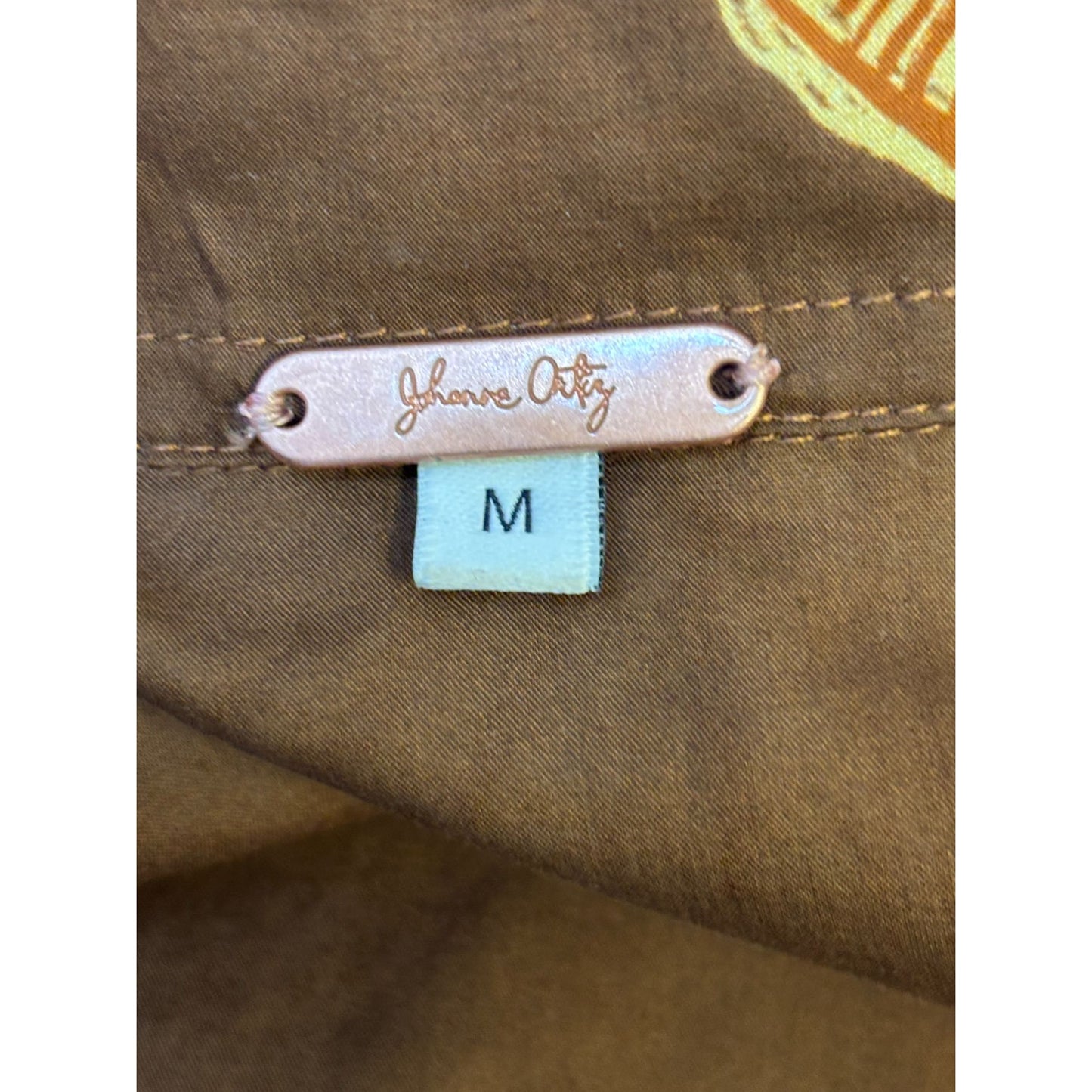 Johnna Ortiz Cotton Print Oversized Blouse Brown M