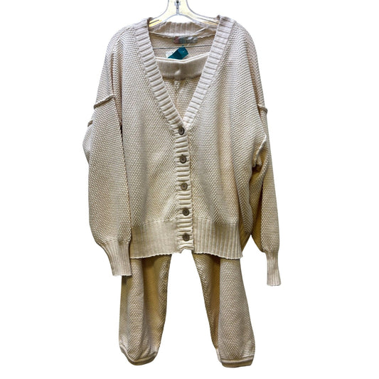 NWT FP Beach Cardigan & Pants Set In Cream XL 2p