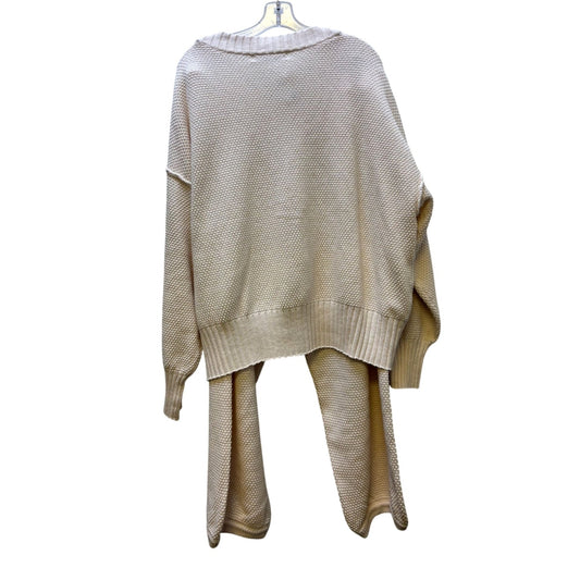 NWT FP Beach Cardigan & Pants Set In Cream XL 2p