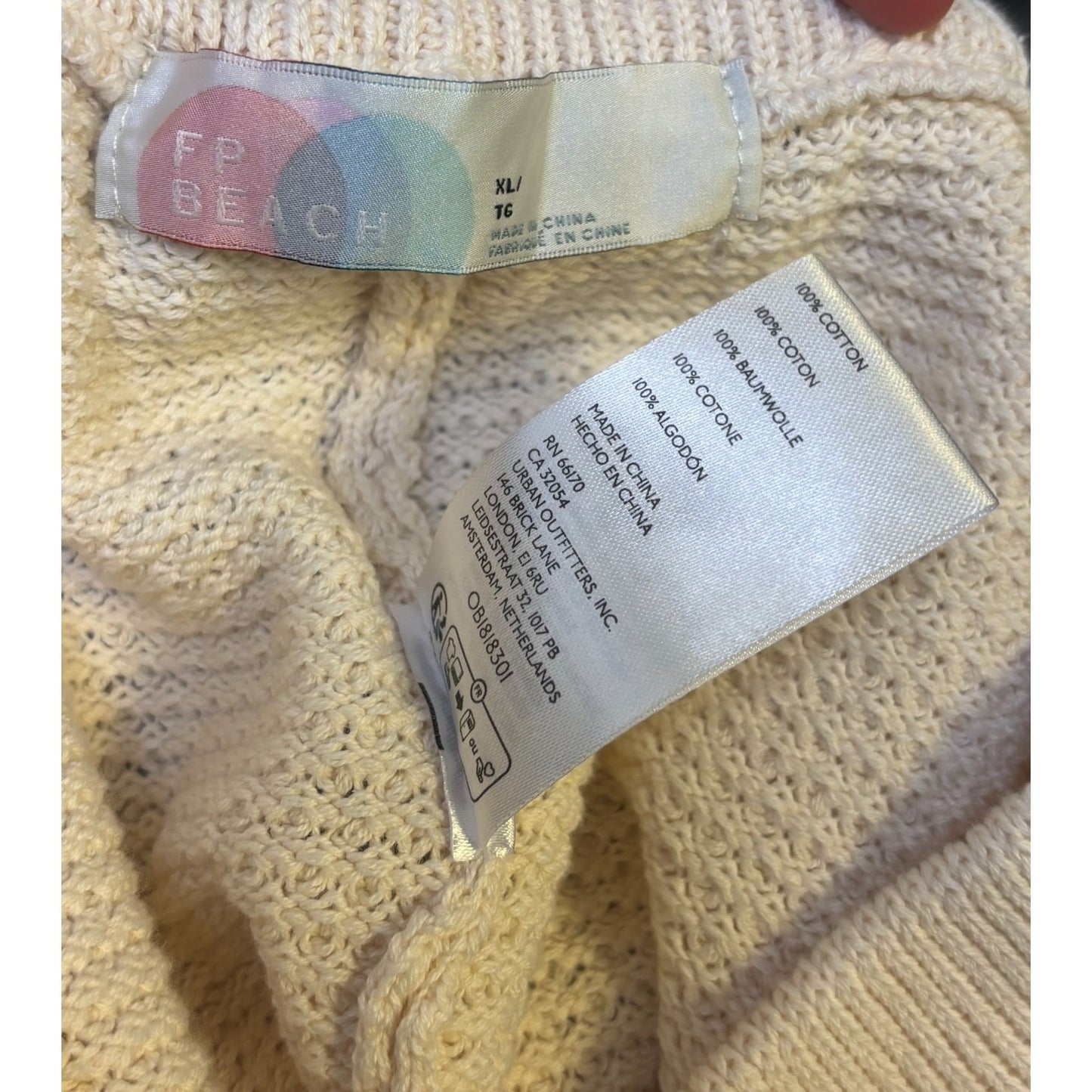 NWT FP Beach Cardigan & Pants Set In Cream XL 2p