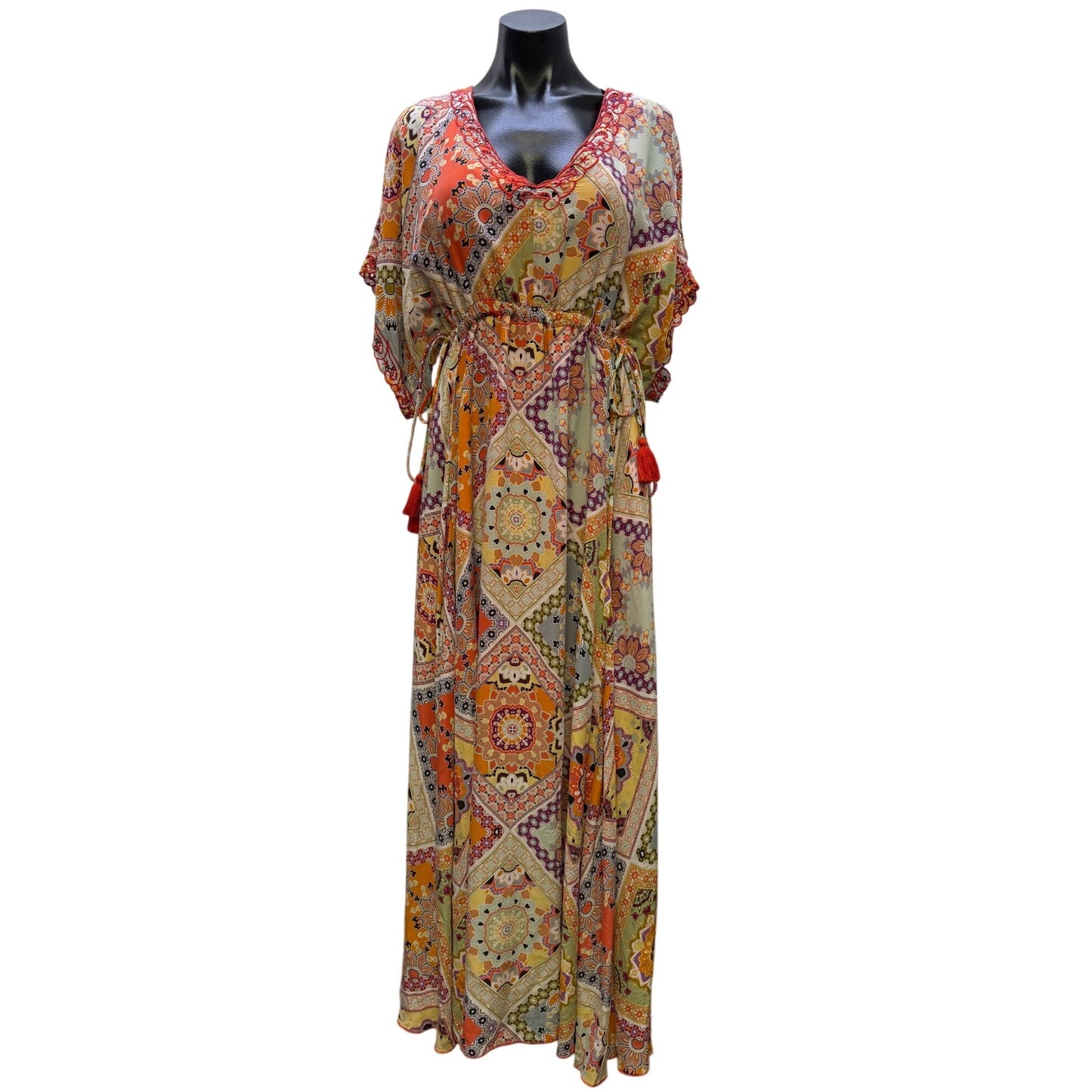 Jade Johnny Was Multi-Color Boho Maxi Dress Size S