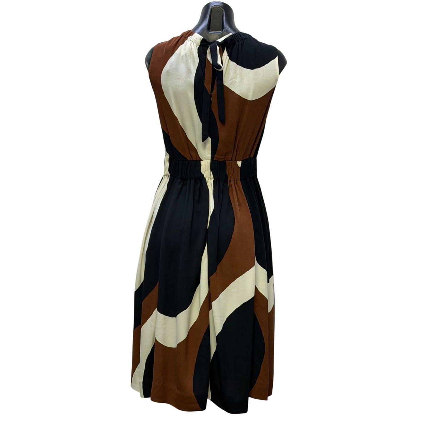 Kate Spade Sleeveless Abstract Print Dress Black/White/Brown 4