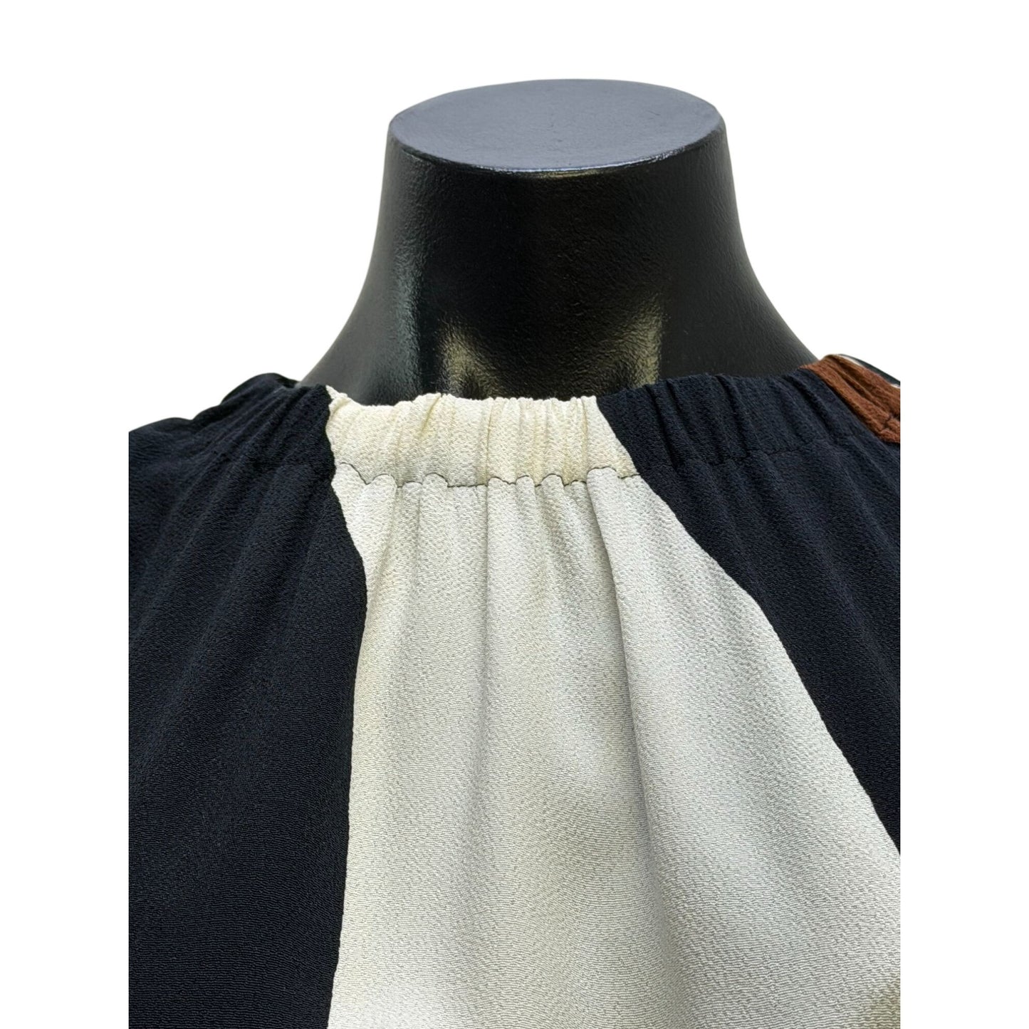 Kate Spade Sleeveless Abstract Print Dress Black/White/Brown 4