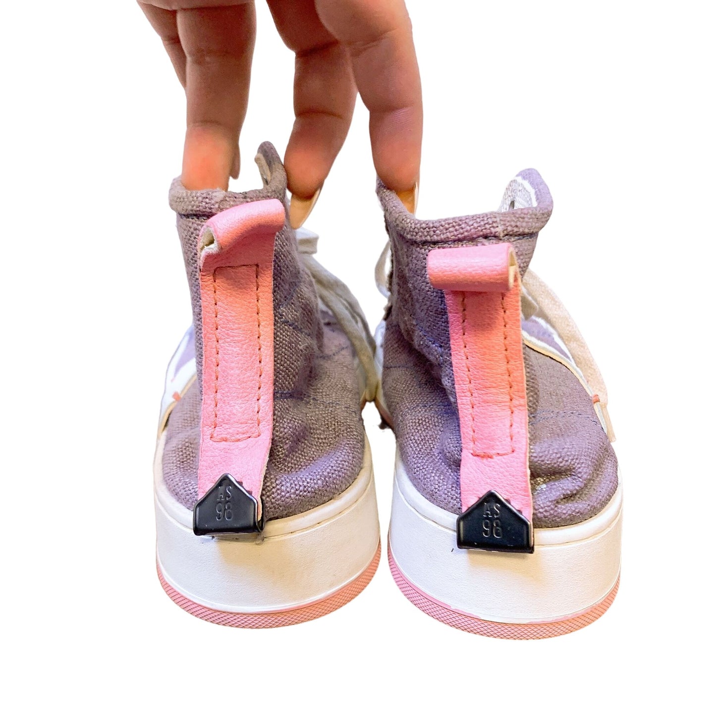 AS 98 High-Top Canvas Ankle Sneakers With Pink Soles 8