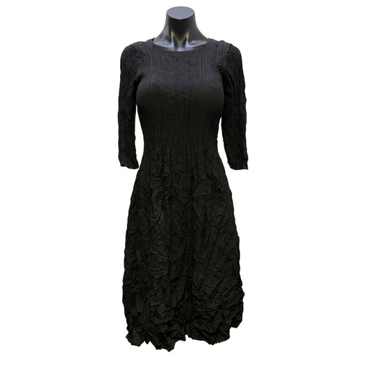 Alquema Black Crinkle Textured Dress Size 0/S