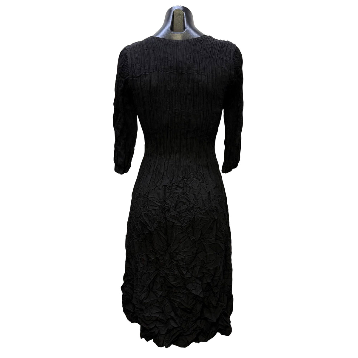 Alquema Black Crinkle Textured Dress Size 0/S